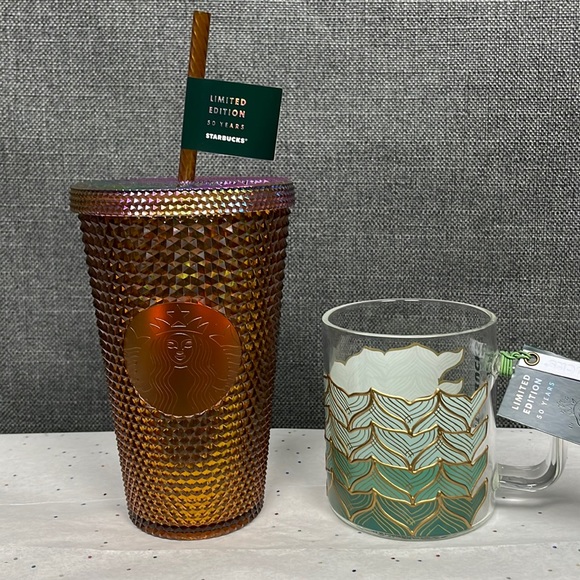 NWT Starbucks LIMITED EDITION 50th Anniversary Grande Tumbler & Mermaid Mug Set